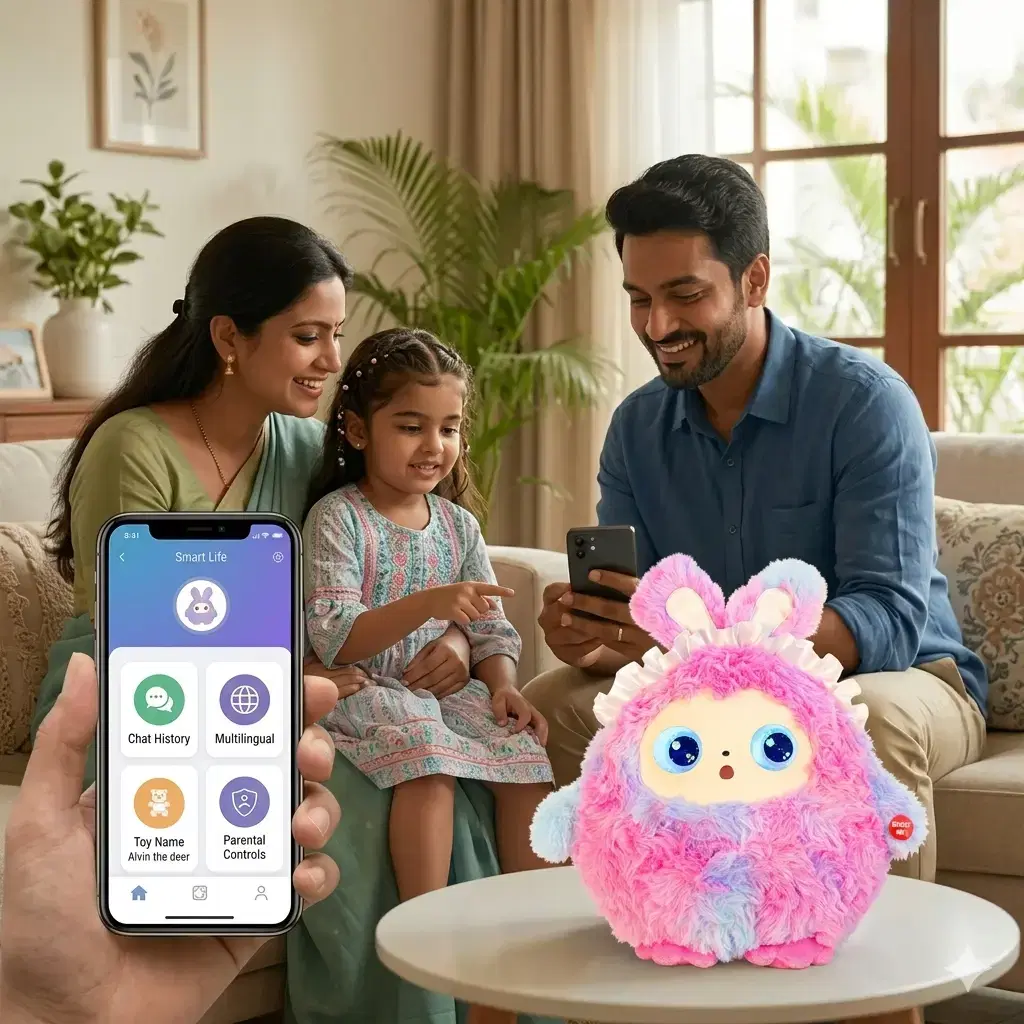 Parent controlling Yumi from a phone app