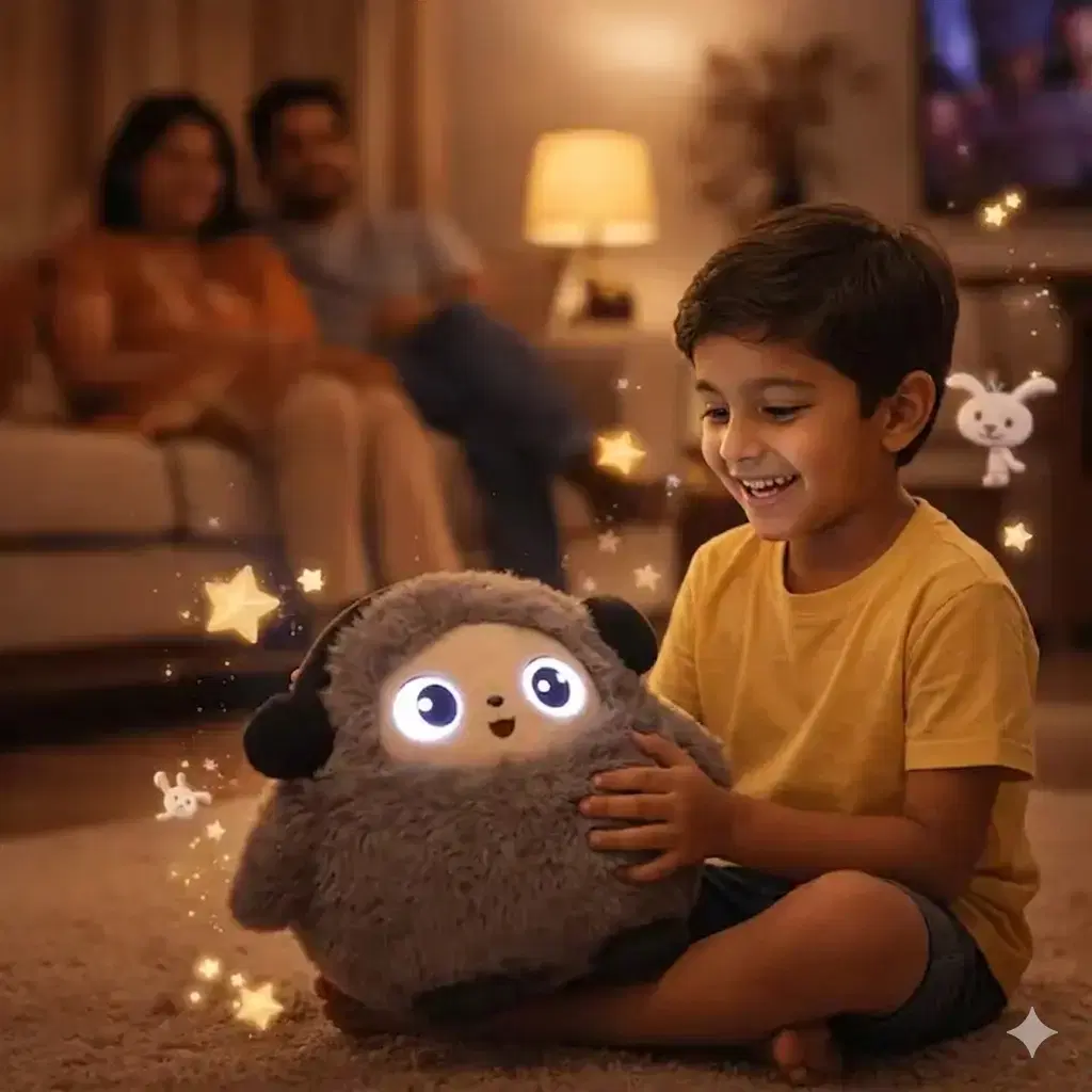 Child playing with Yumi instead of using a screen